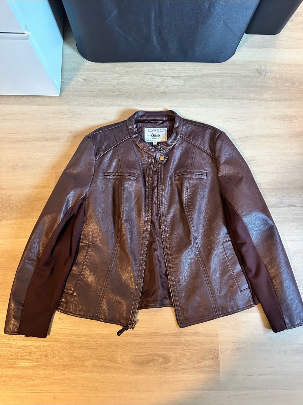 Bass Women's Dark Brown Leather Motorcycle Jacket